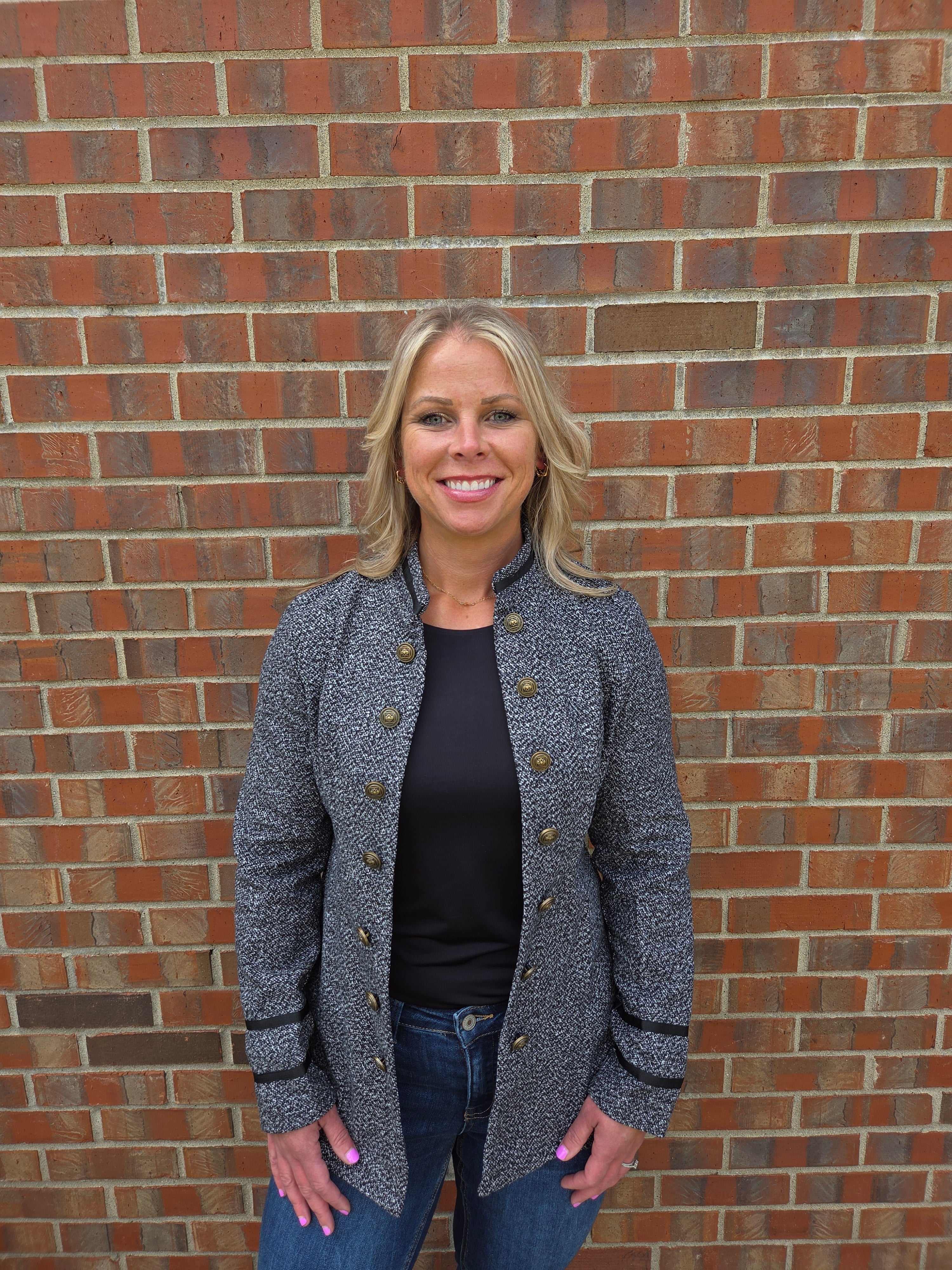 Black Button Collar Jacket