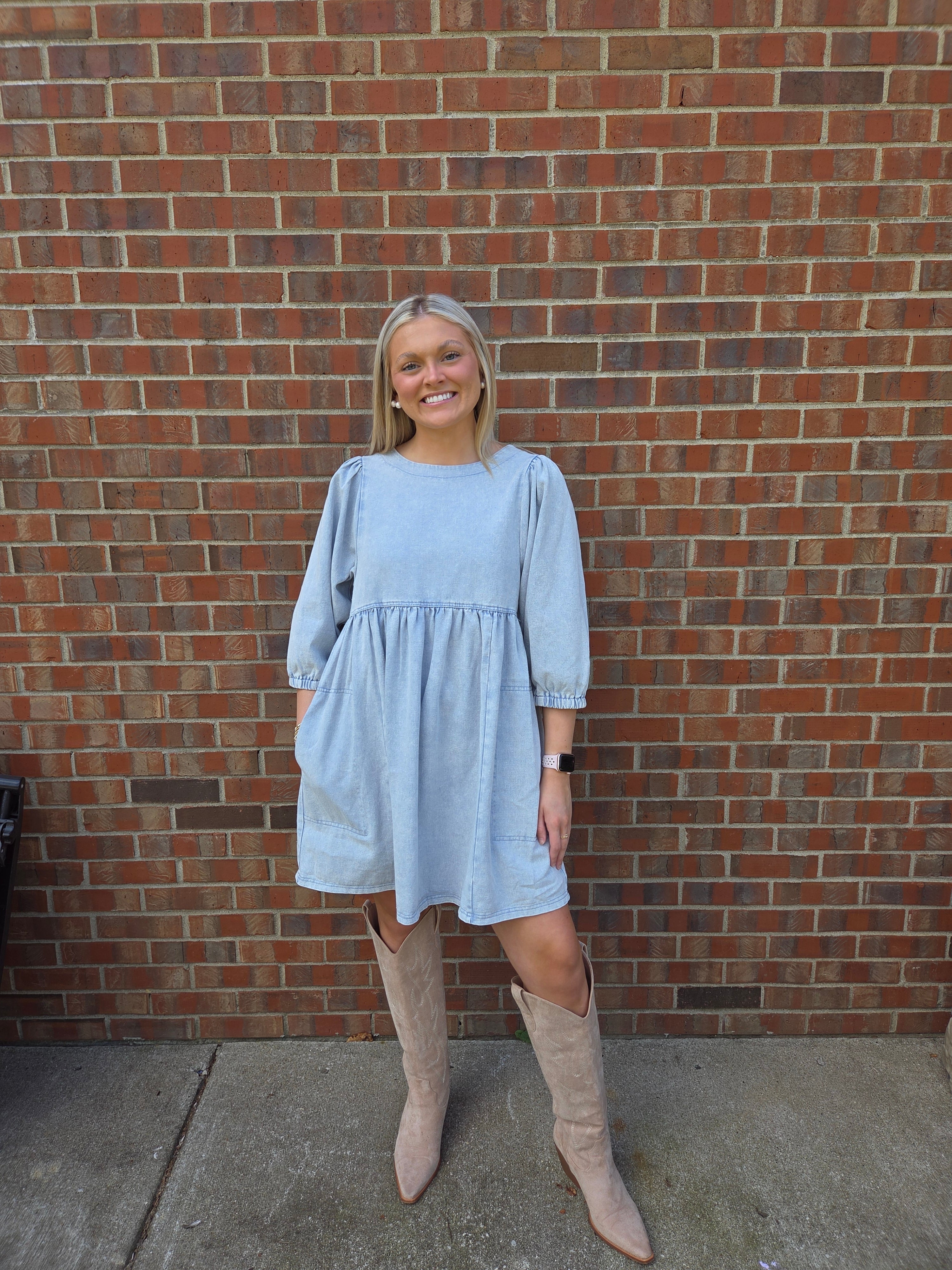 Denim Babydoll Dress