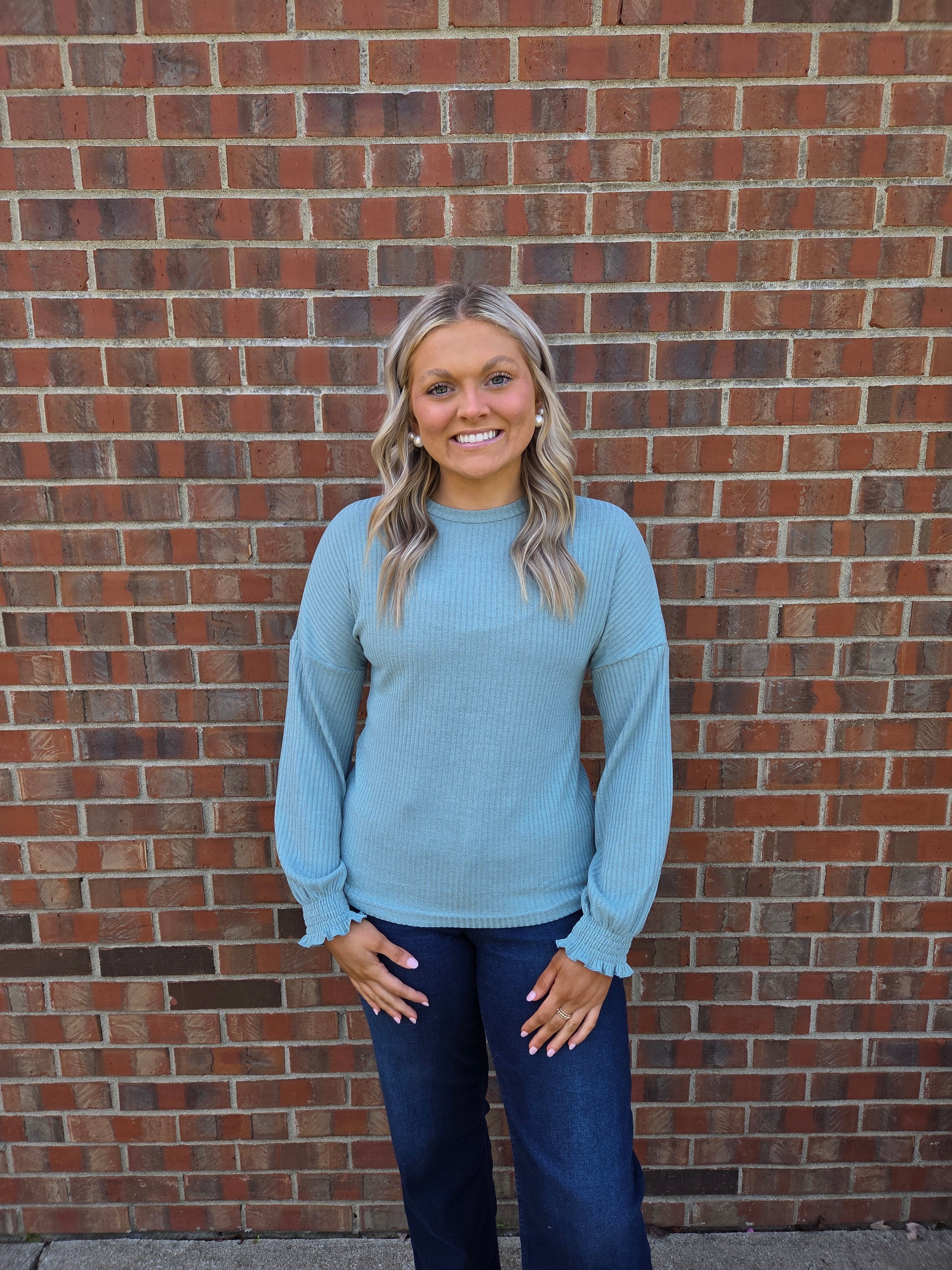 Long Sleeve Sage Green Shirt