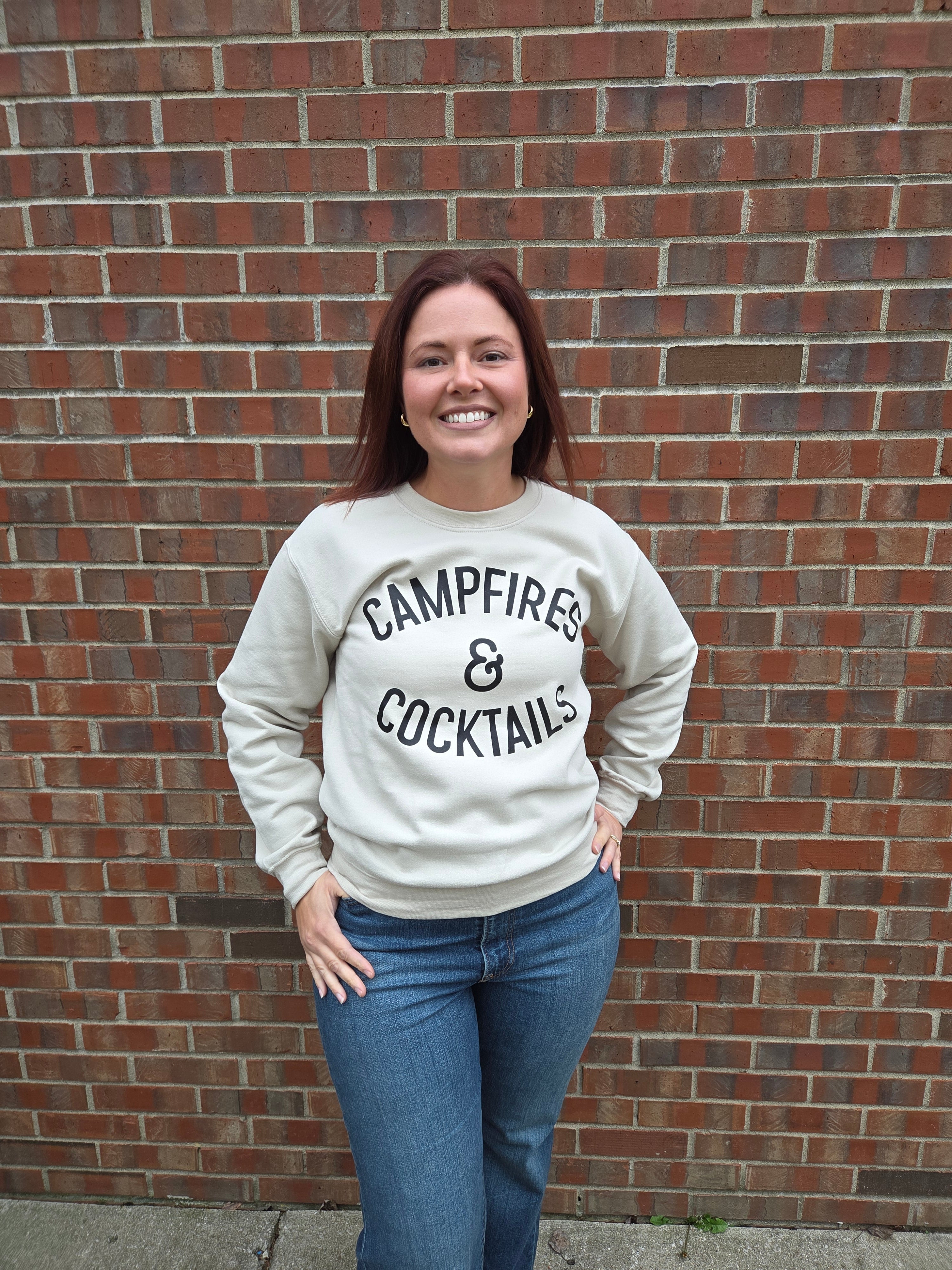 Campfires and Cocktails Crewneck Sweatshirt