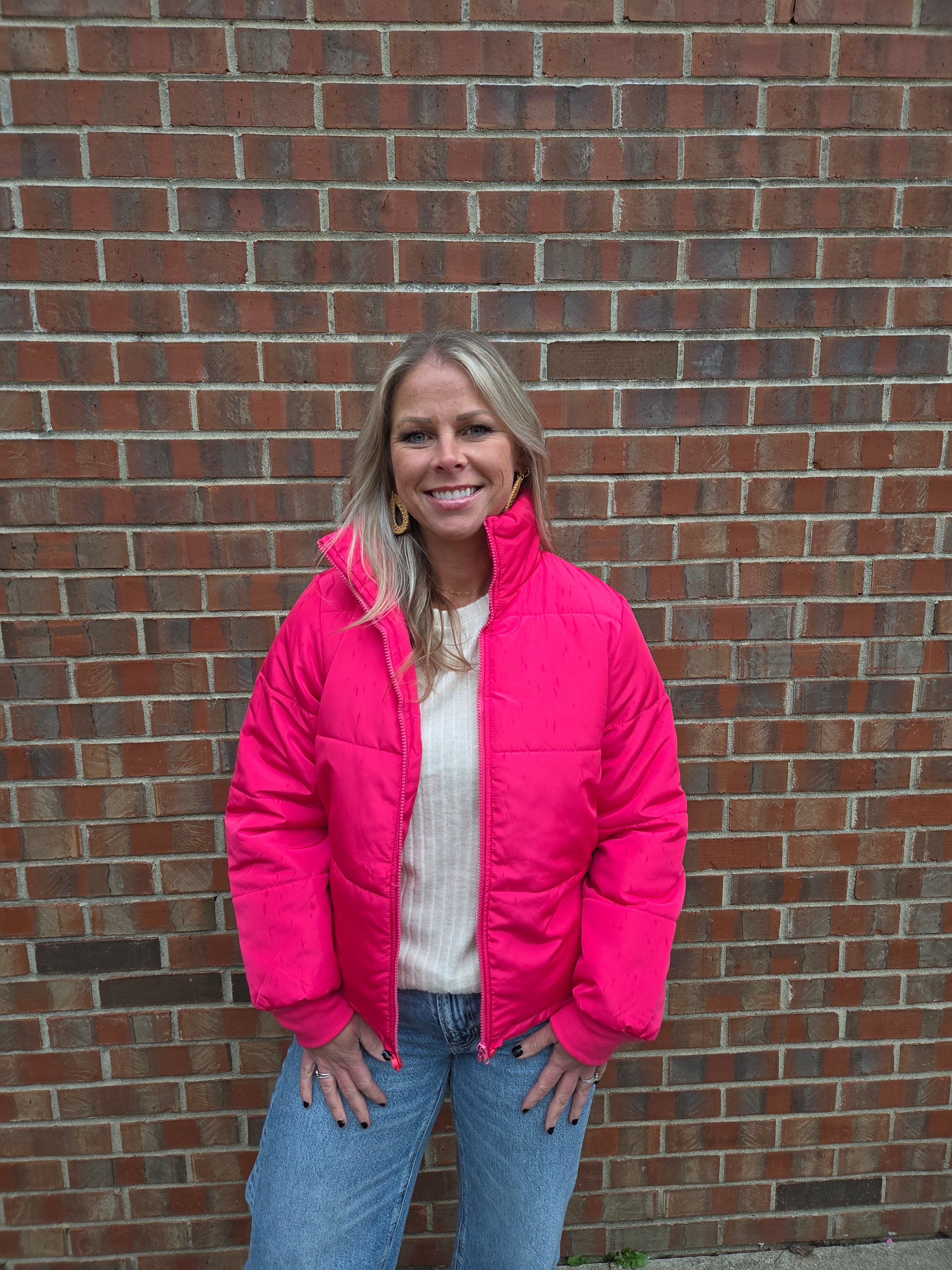 Quilted Fuchsia Puffer Jacket