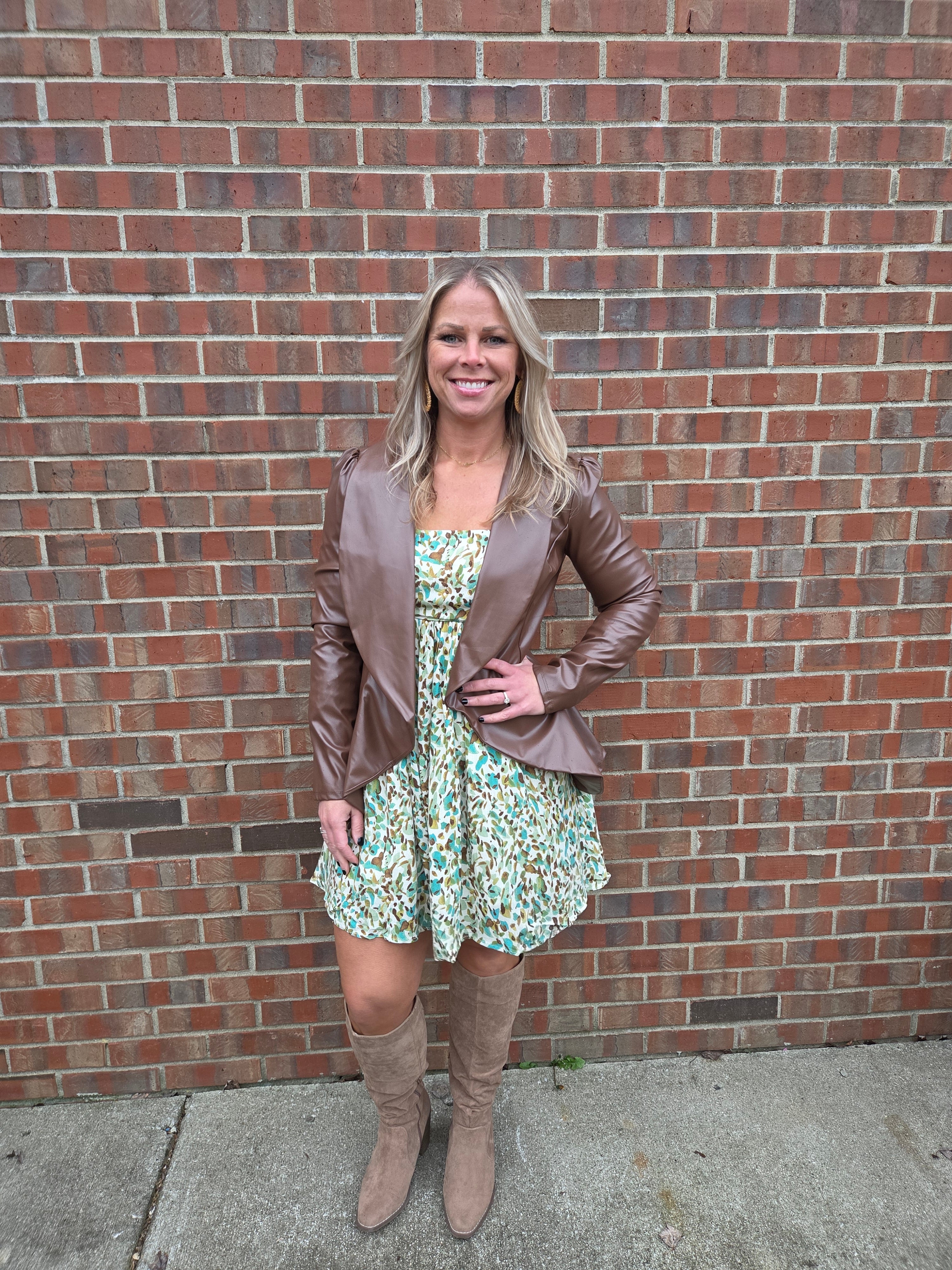 Brown Faux Leather Jacket