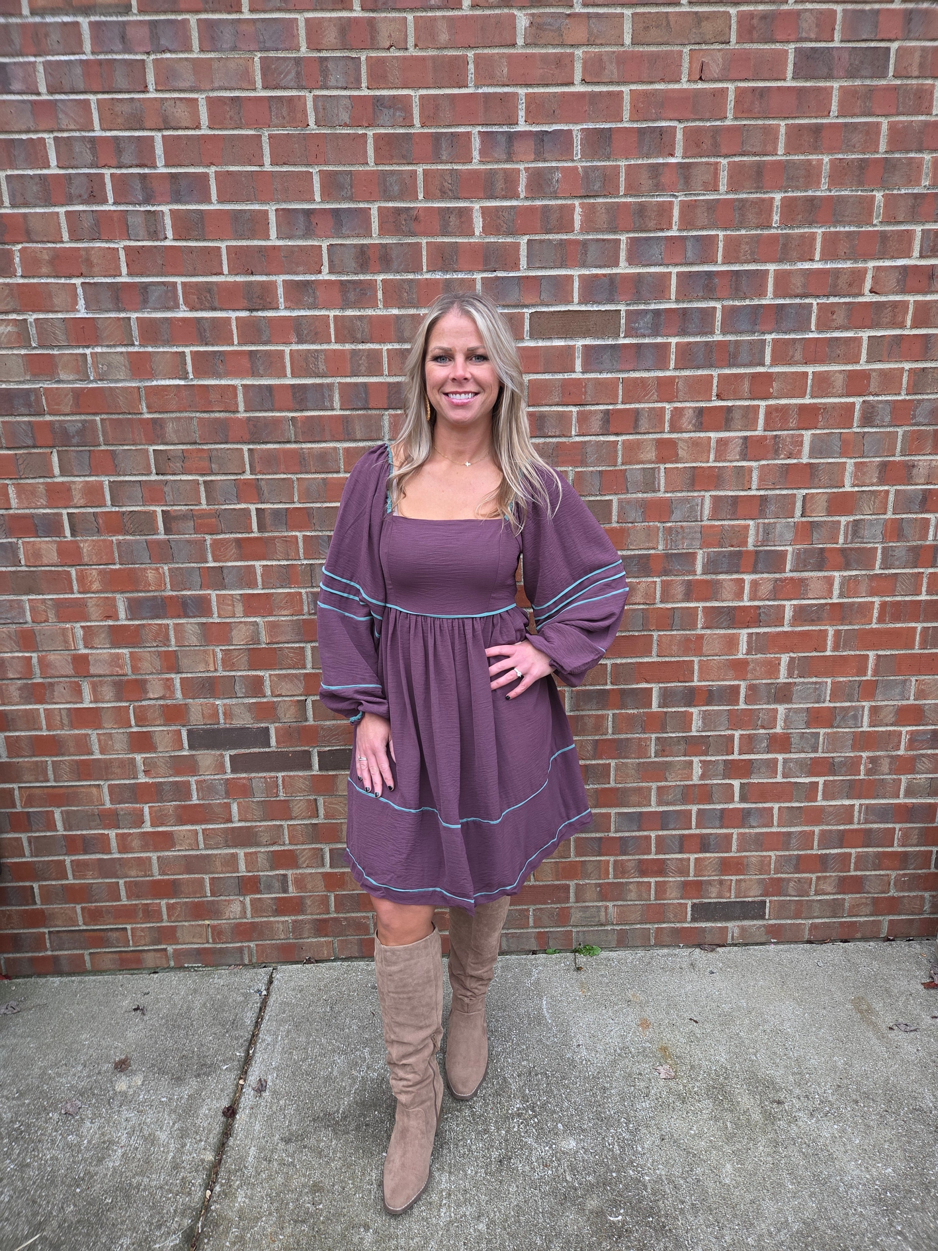 Long Sleeve Deep Purple Dress