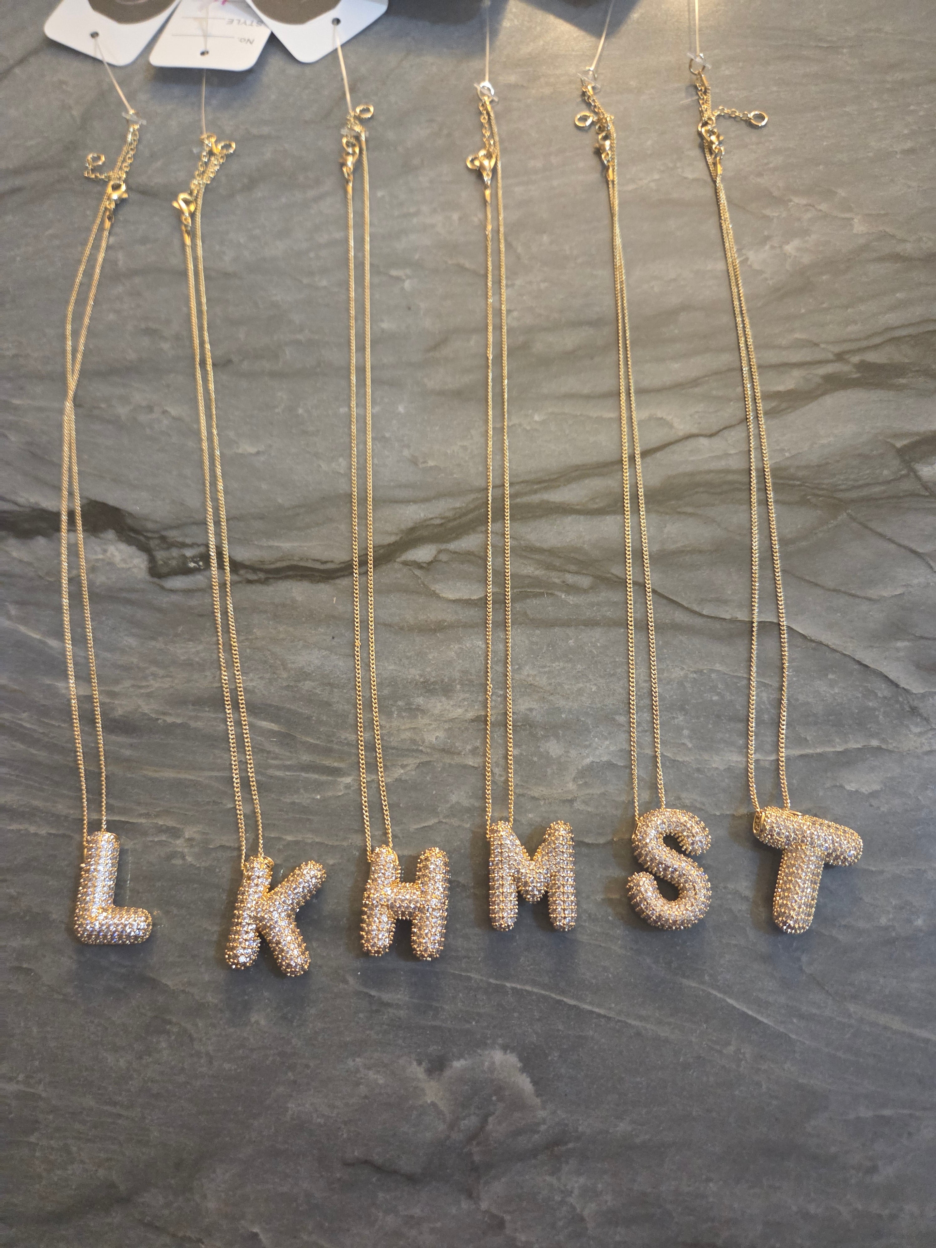 Bubble Initial Necklace