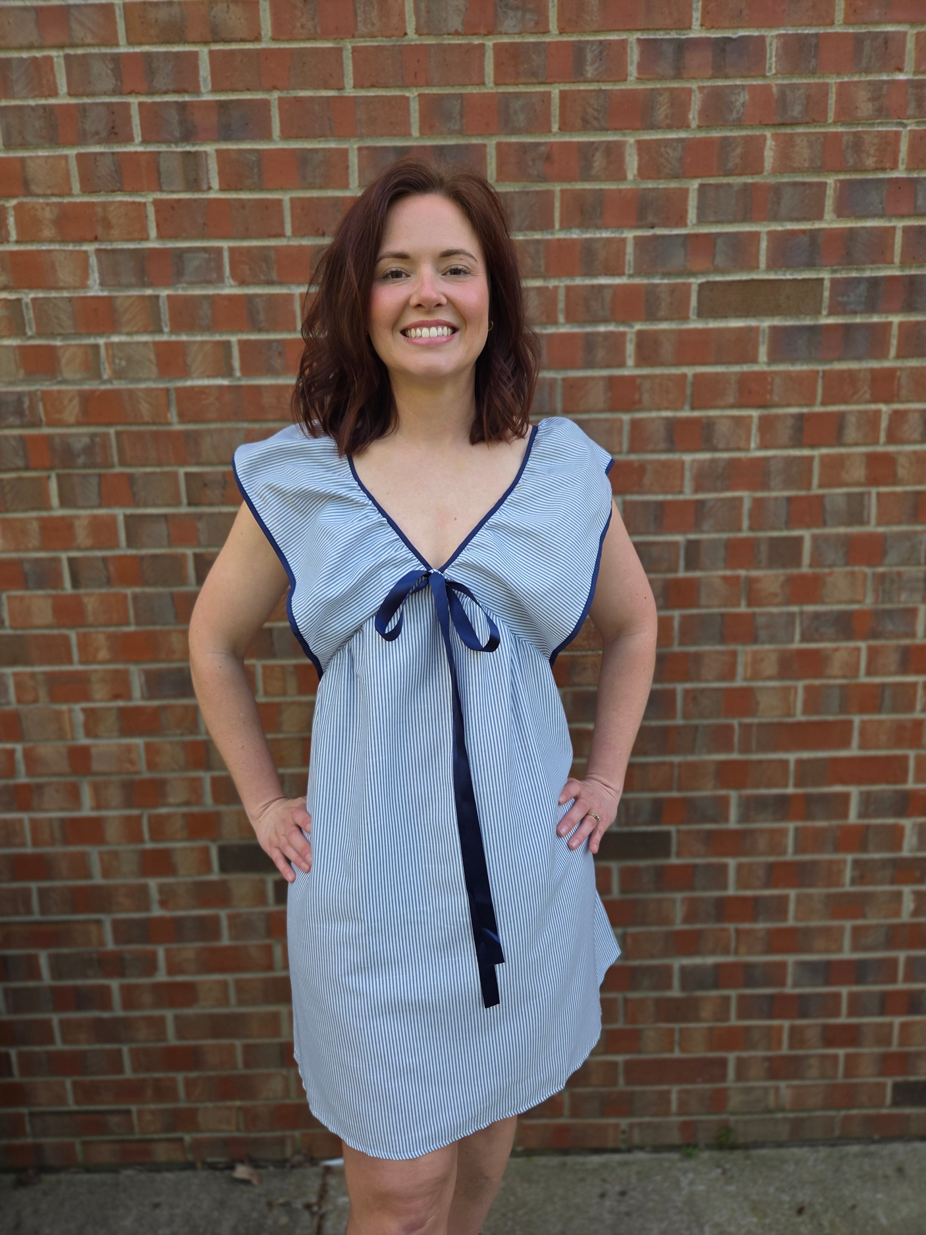 Vneck Ruffle Sleeve Dress