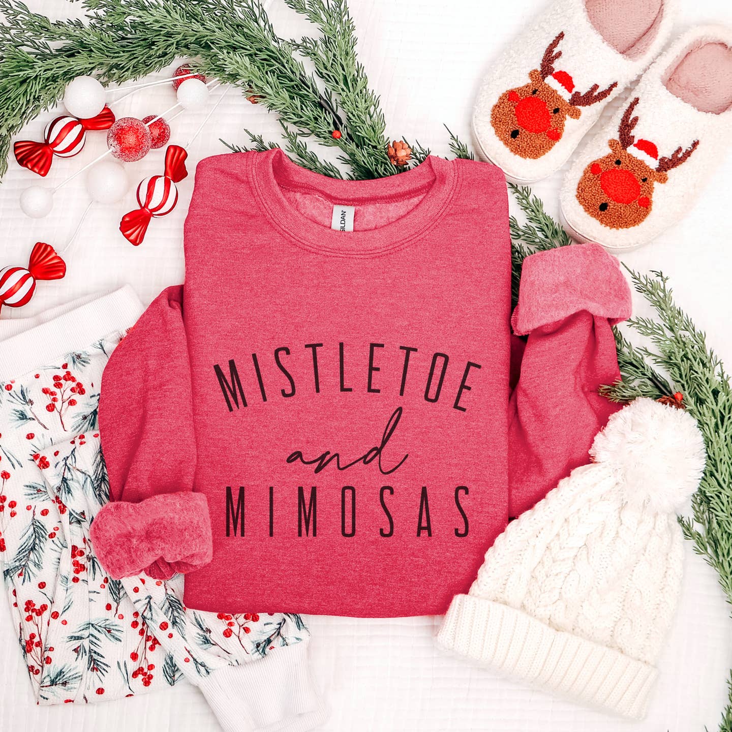 Mistletoe and Mimosas Crewneck Sweatshirt