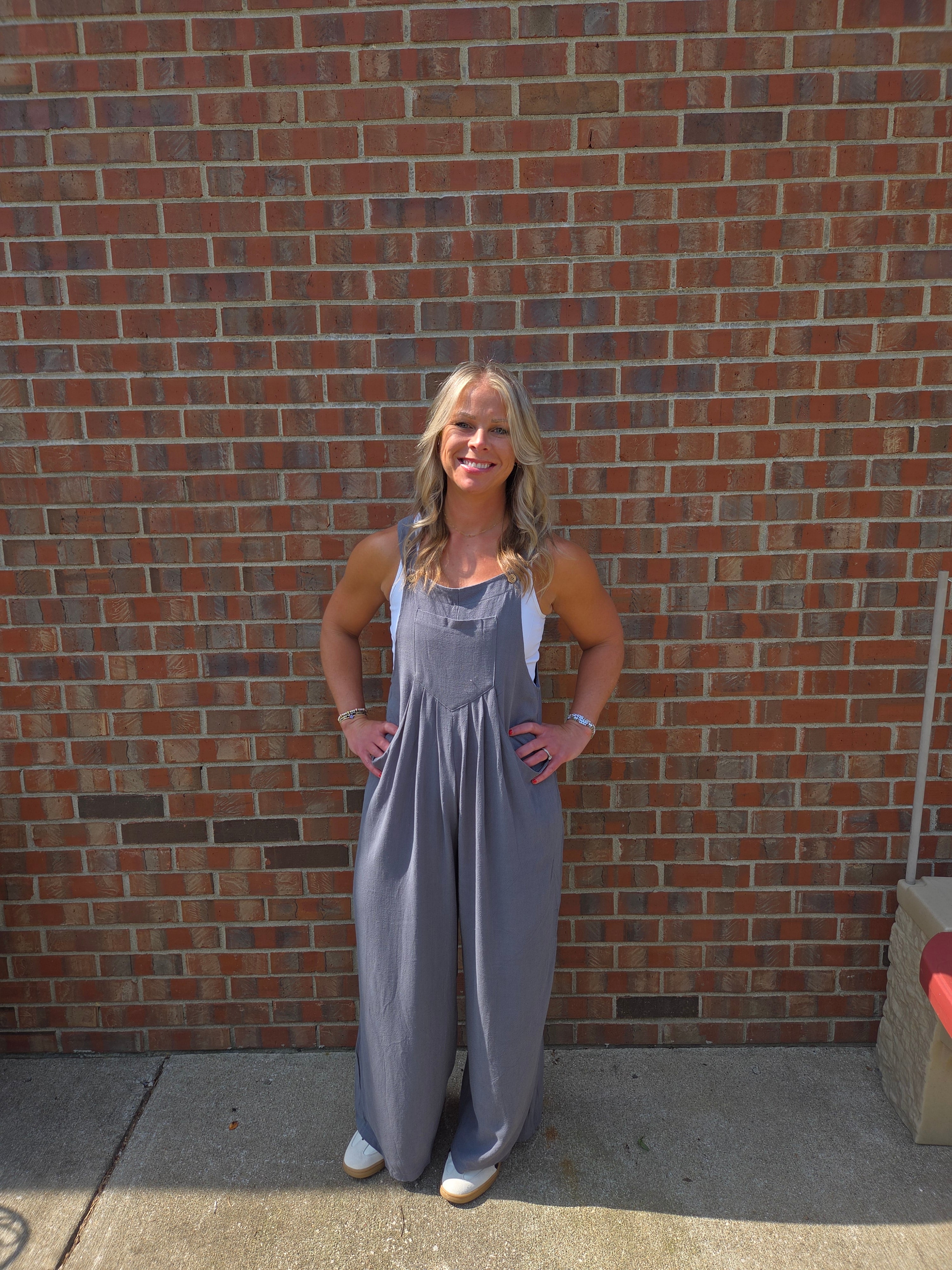 Wide Leg Overall Jumpsuit