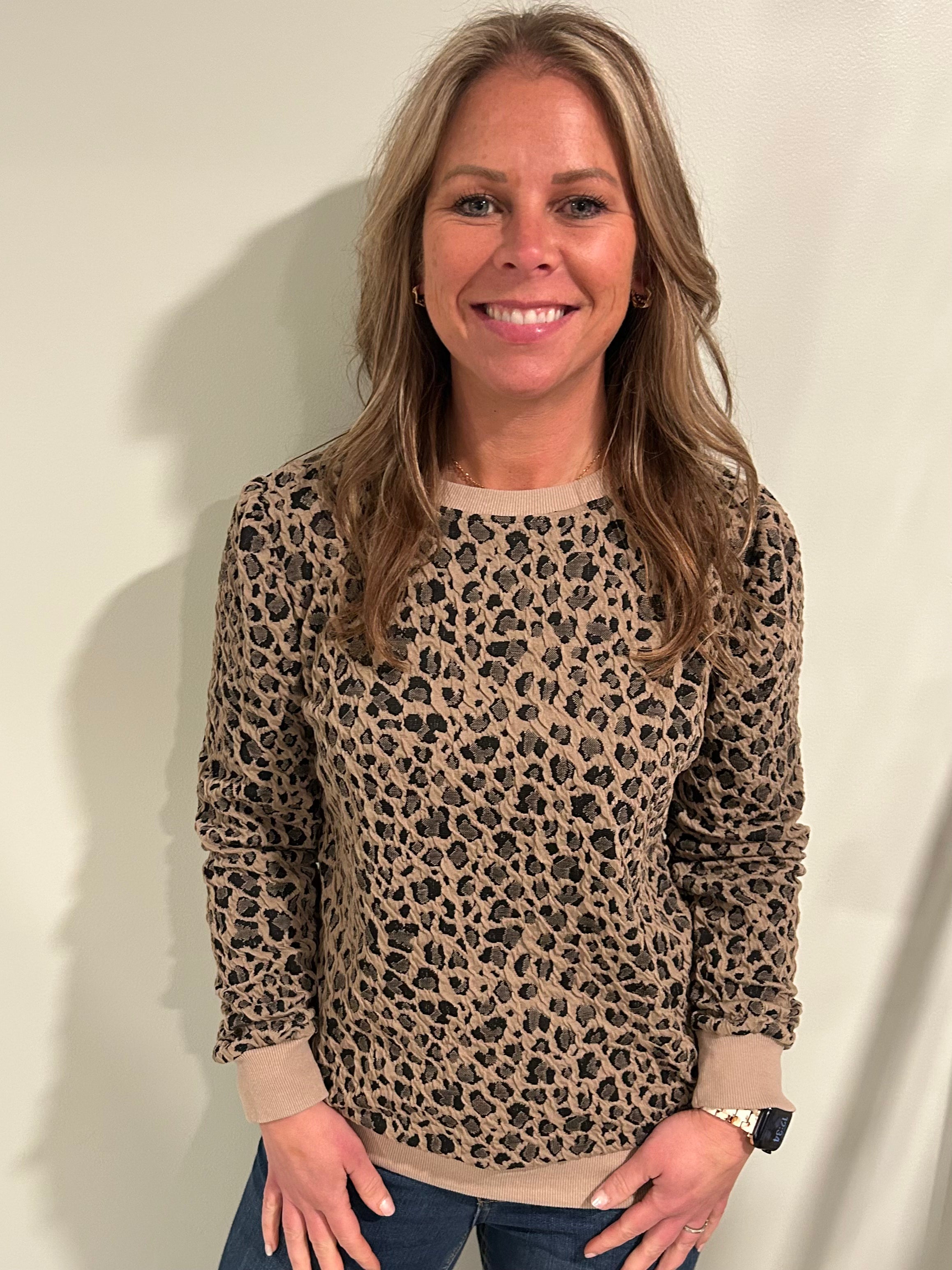 Leopard Texture Crewneck