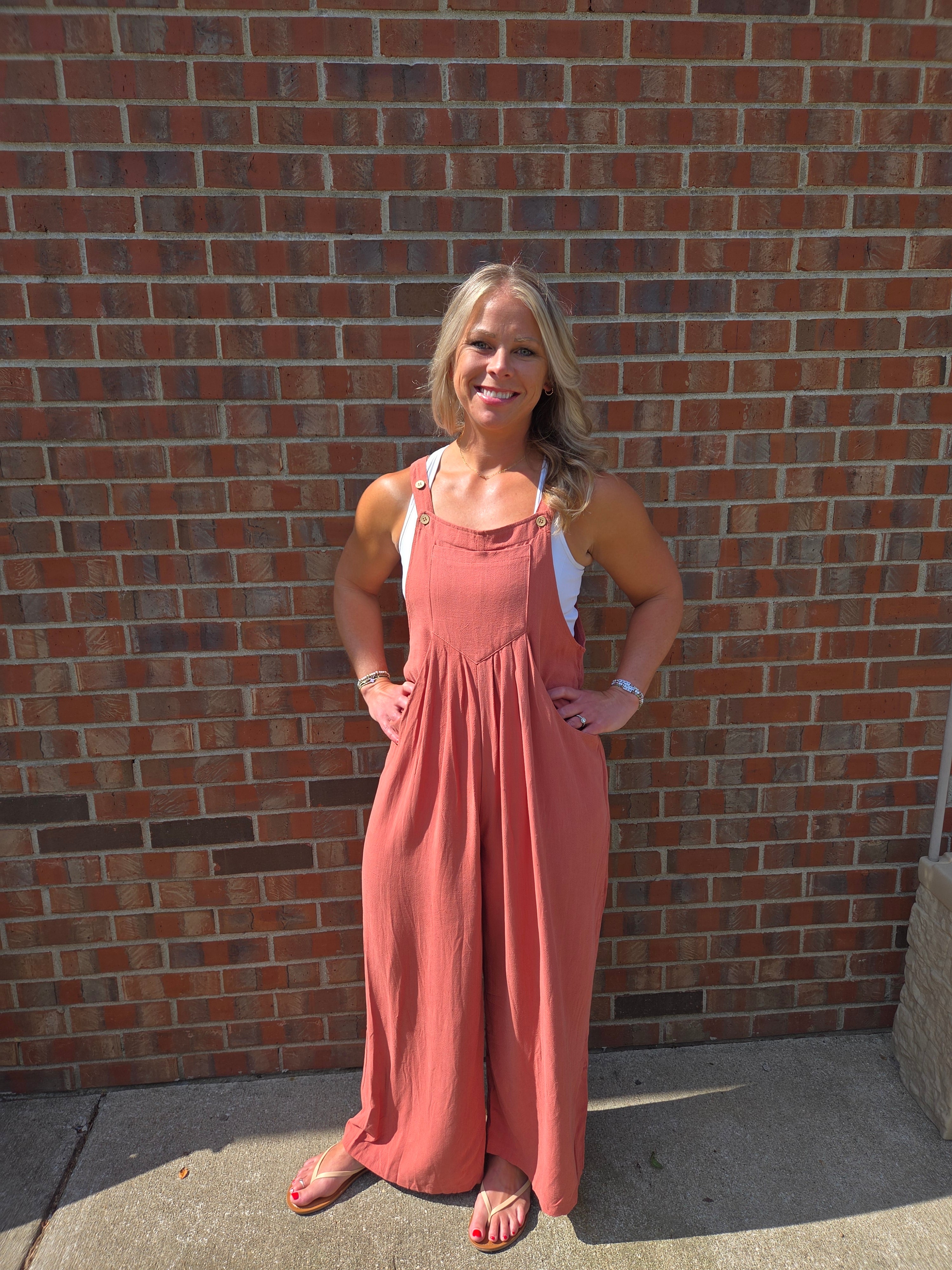 Wide Leg Overall Jumpsuit
